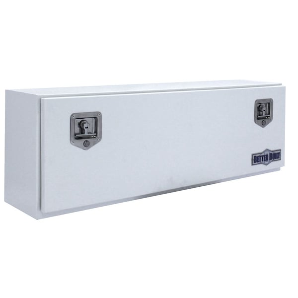 TOP MOUNT, WHITE STEEL TRUCK TOOL BOX 48INLX12INWX16INH SINGLE DOOR